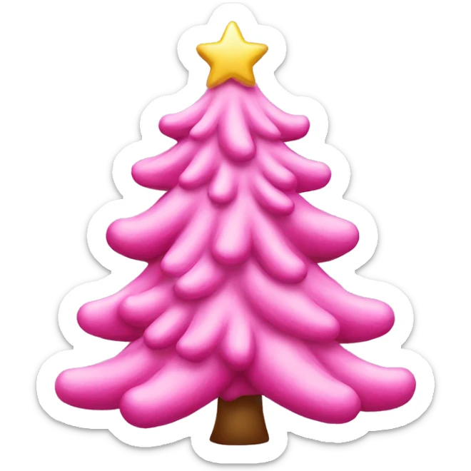 pink christmas tree sticker