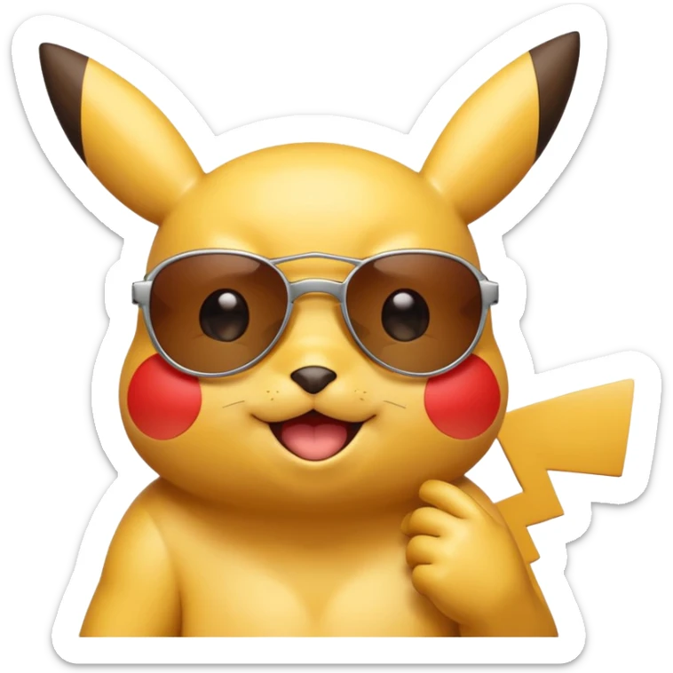 Pikachu qui enlève ses lunettes de soleil et fait un clin d'œil sticker