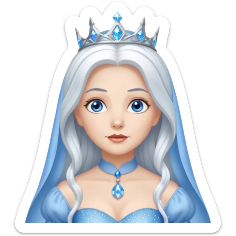 Good Witch of the North from the Wizard of Oz with long white hair, blue eyes, white outfit sticker