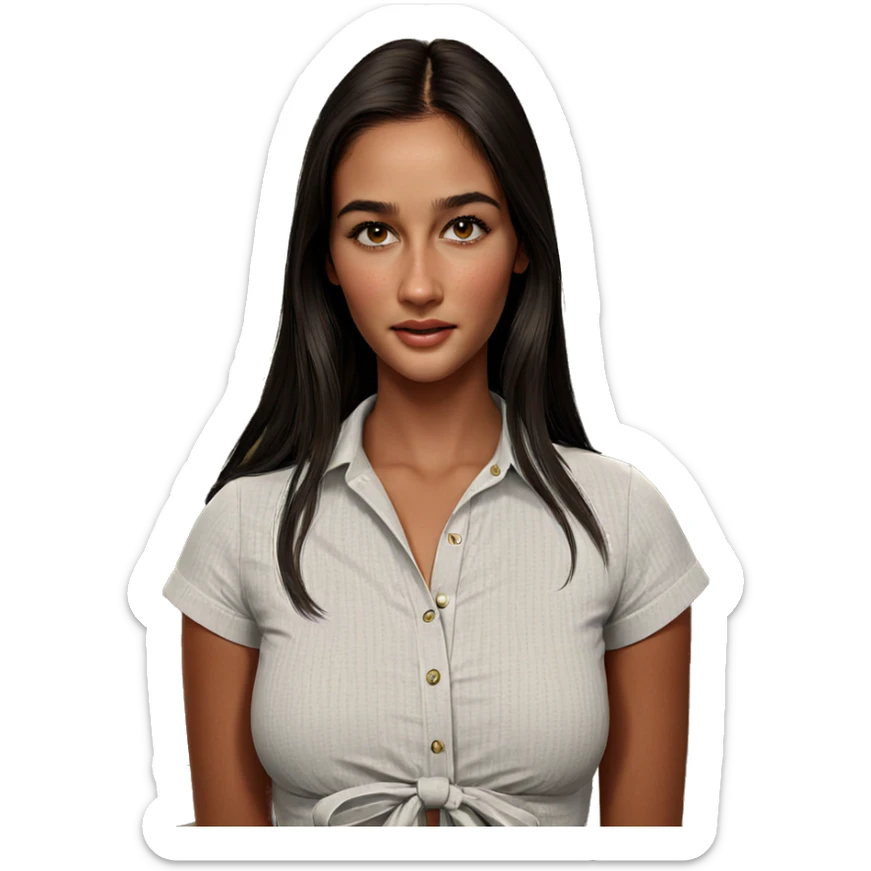 realistic portrait of girl sticker