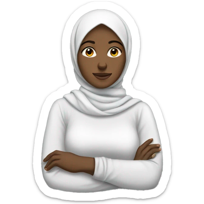 African hijabi crossing arms sticker