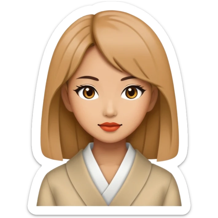 Stylish Japanese woman in trendy fashion sticker