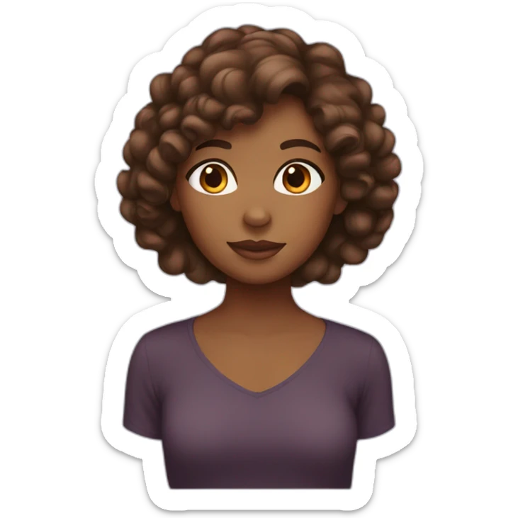 Brown girl with brown hair sticker