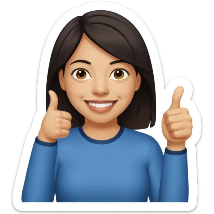 april ludgate trans femme indian slightly darker skin thumbs up sticker