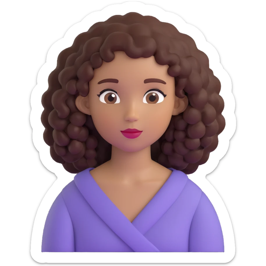 pretty black girl with curly hair sticker