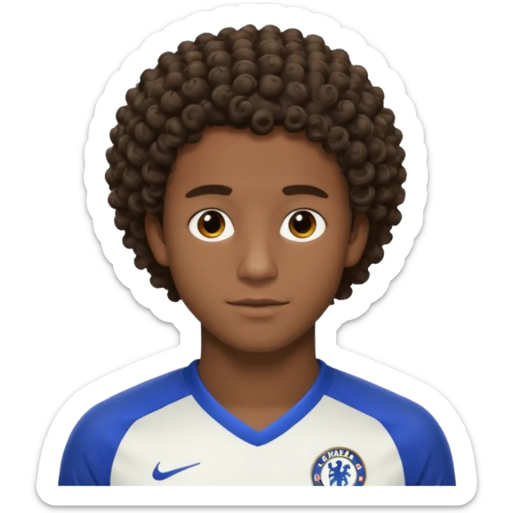 Chelsea player Esteban, with short curly hair and dark skin. sticker