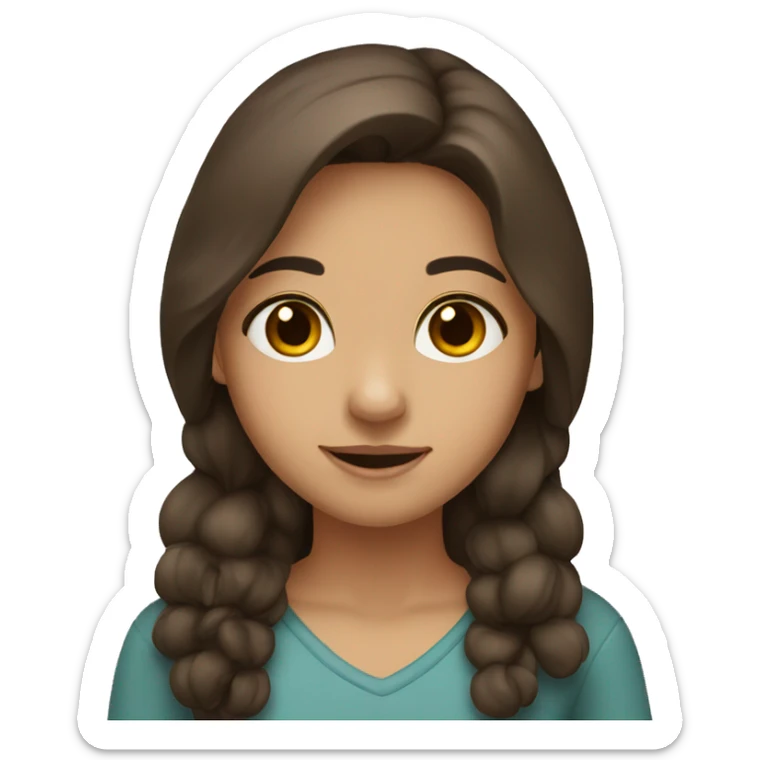 winter, christmas, hispanic, long brown hair, girl, brown eyes, child sticker