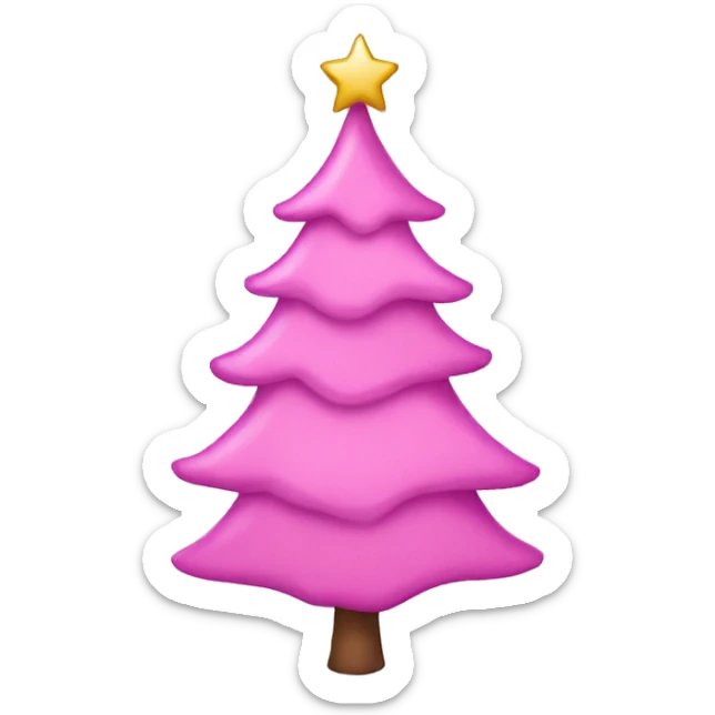 Pink Christmas tree sticker