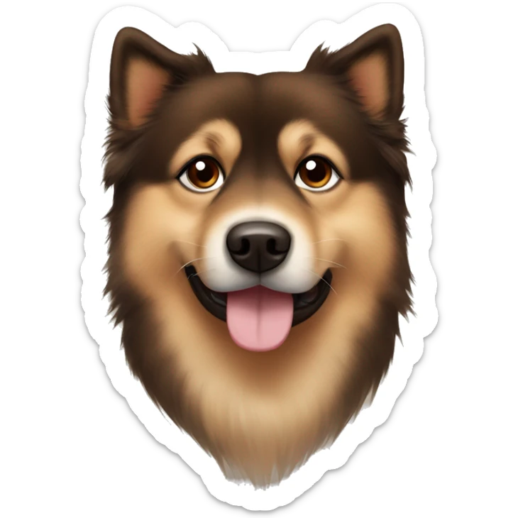 Finnish Lapphund brown. His nose and face is full of dark brown dots sticker