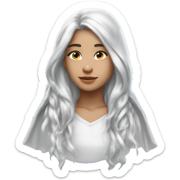 big wings, hood, silver, icy ,snowflake, Beautiful, fairy, long hair sticker