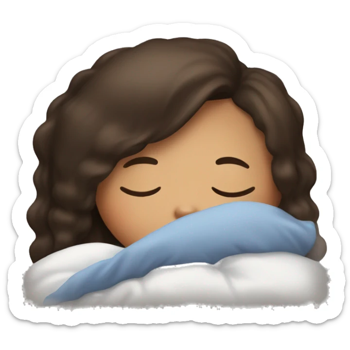 Brunette girl sleeping sticker