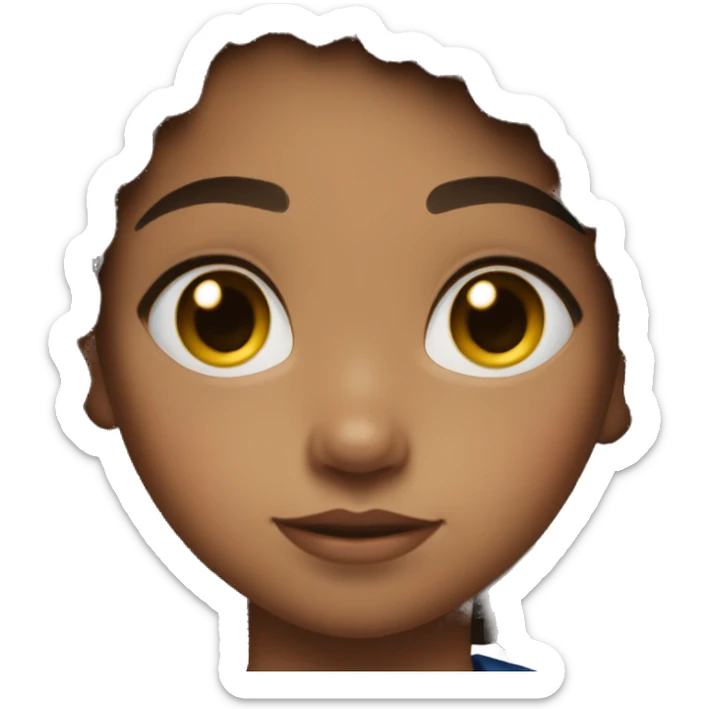 superhero, child, girl, afro brown hair, brown eyes, Hispanic, freckles  sticker