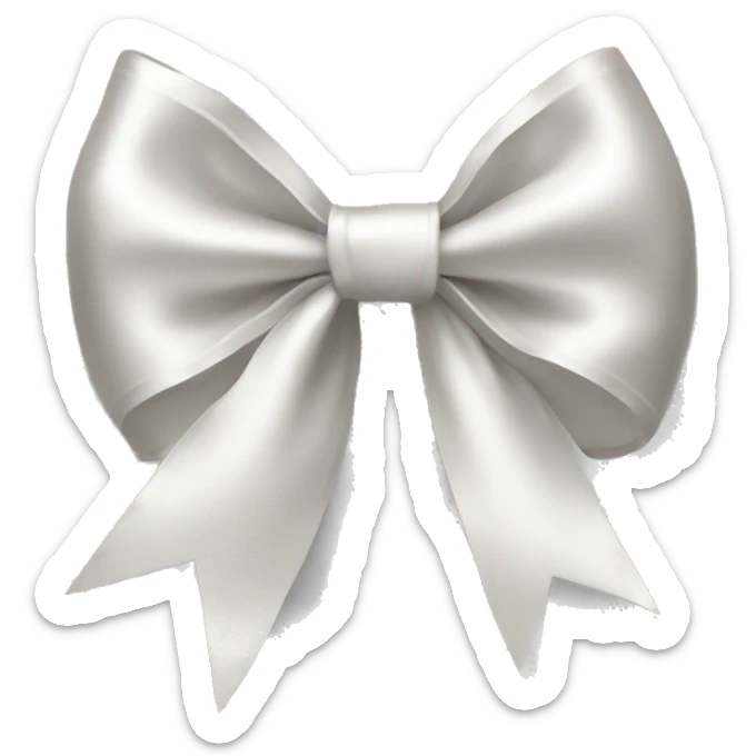 white satin bow sticker