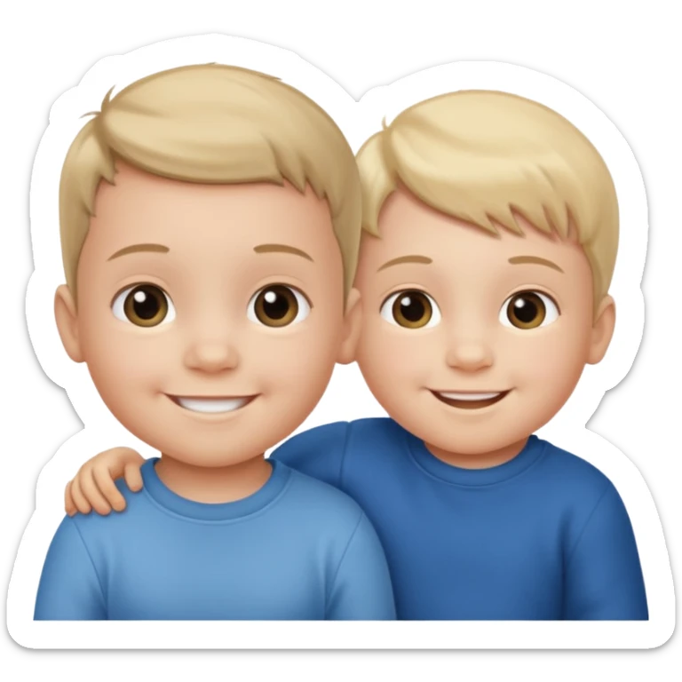 On the left side, it is half a photo of a baby, on the right side, it is half a photo of a young boy. Half baby half boy sticker