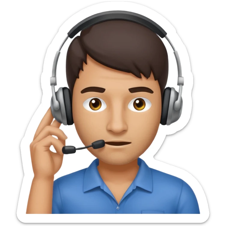 mean looking phone scammer in sketchy call center from pakistan working our of bedroom sticker