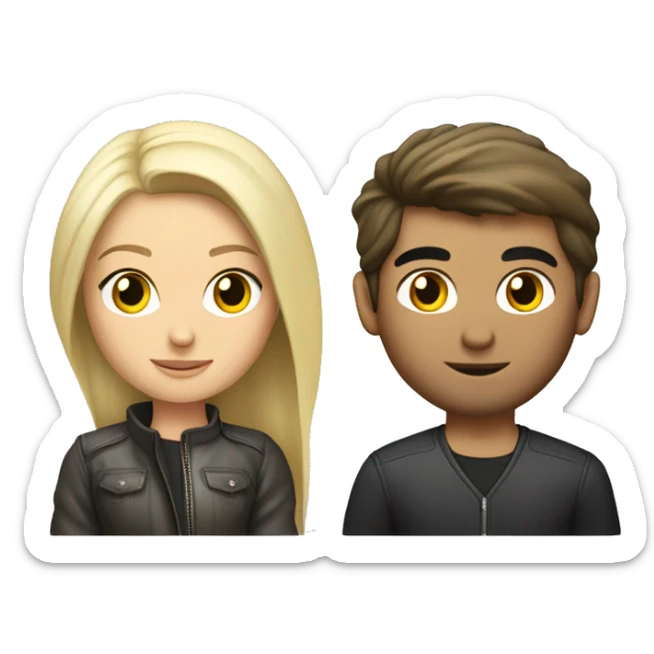 blonde girl and brunette(like kurdish guys) guy driving a Porsche 911 sticker