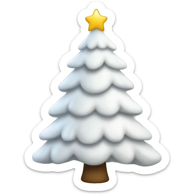 White Christmas tree sticker
