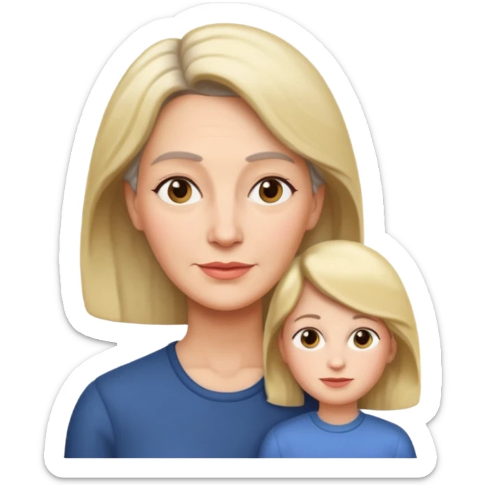 just like the last one but make the mother taller  and older with a side part sticker