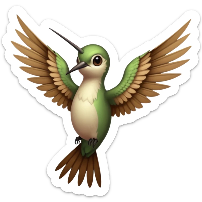 creppy demon like hummingbird with  creppy and very long wings   staring in your soul  sticker