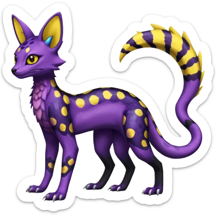 Shiny Salandit-Umbreon-Serval-Noivern-Noibat-Hybrid (Full body) sticker