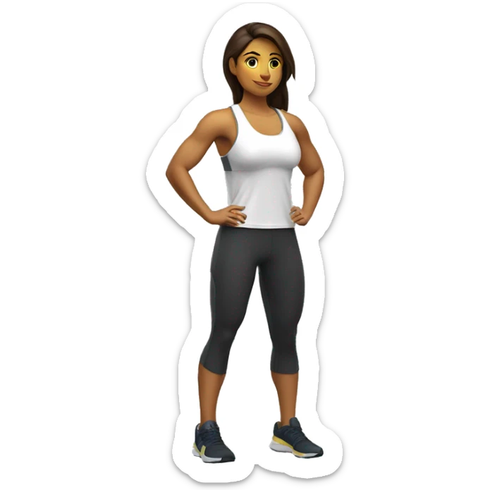 UNA MUJER AMARILLA PERSONAL TRAINER VESTIDA DE DEPORTE QUE TENGA MUSCULO PERO NO TANTOS sticker