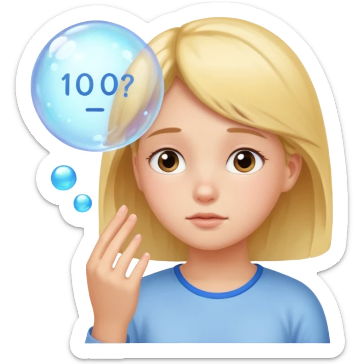 determined shy girl who is dreaming of 100% on her exam (in a dream bubble) sticker