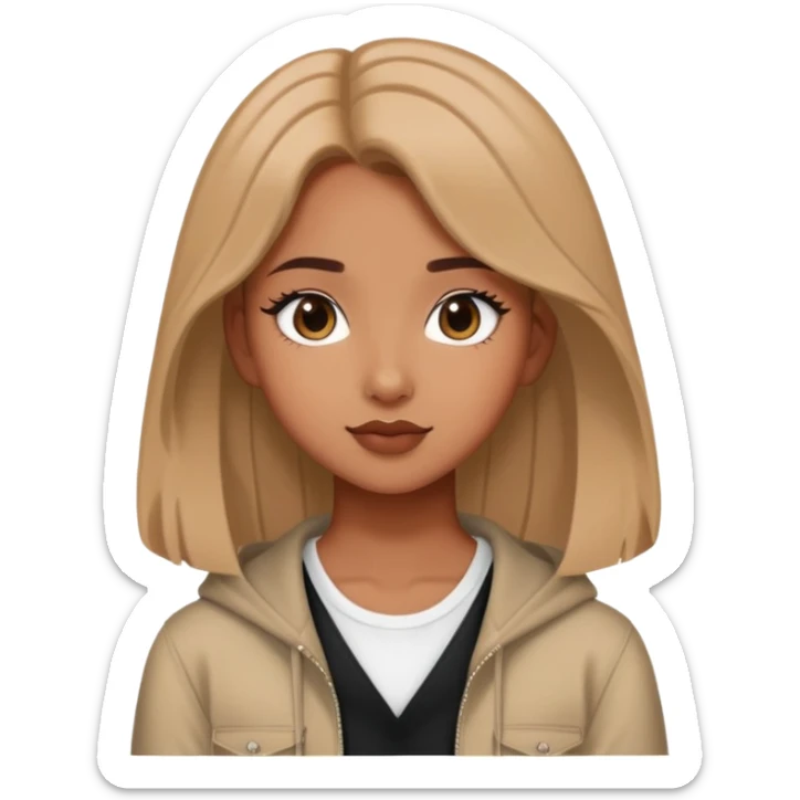 A Pinterest girl in a BTS outfit named Yasmin with a very beautiful face sticker