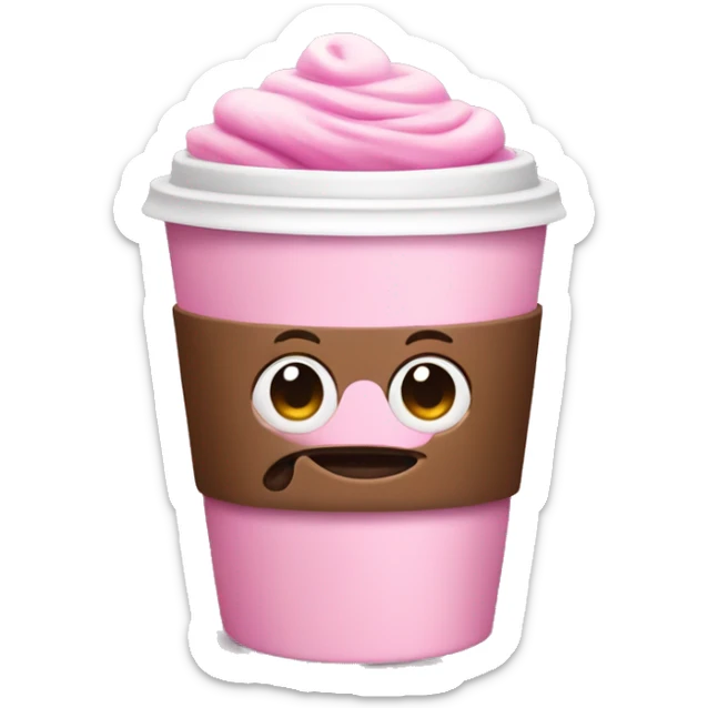 Pink coffee sticker