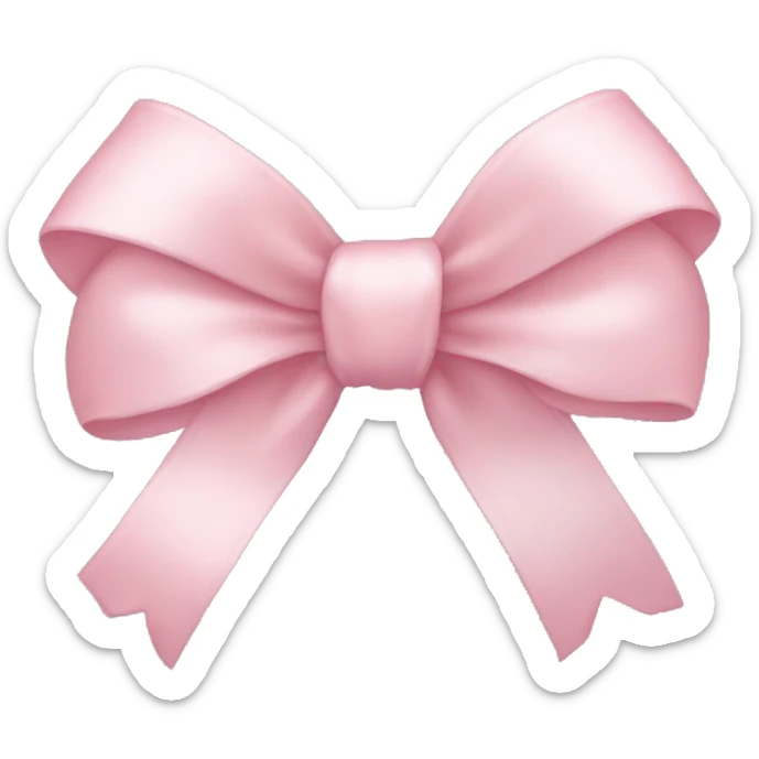 light pink ribbon bow sticker