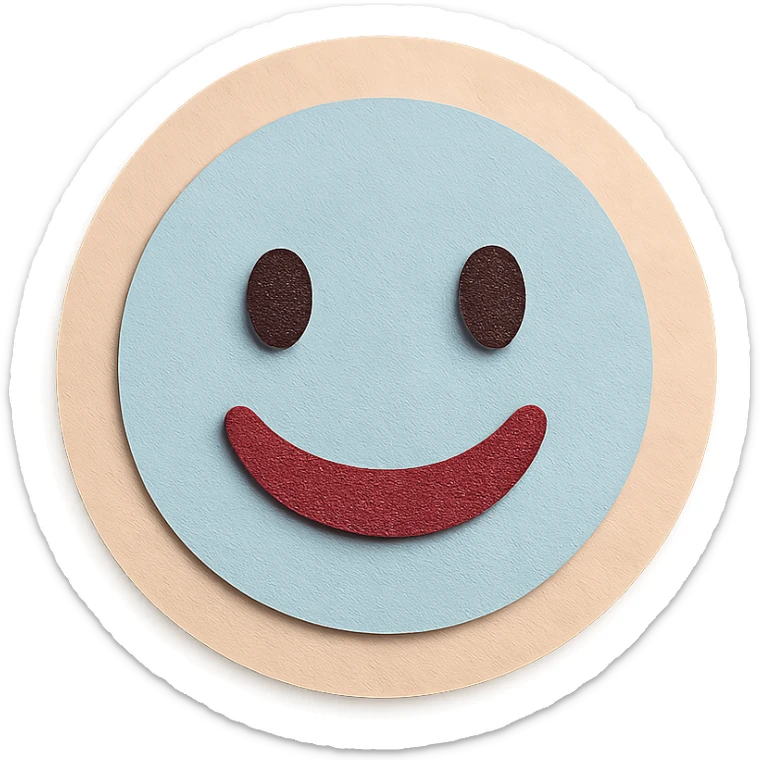 soft pastel soft circle frame with subtle shadow with a pastel blue background sticker