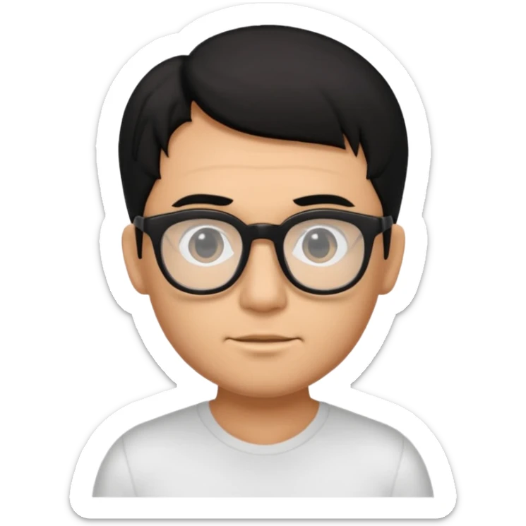 fat naked tan man with small penis with black hair and black glasse sticker