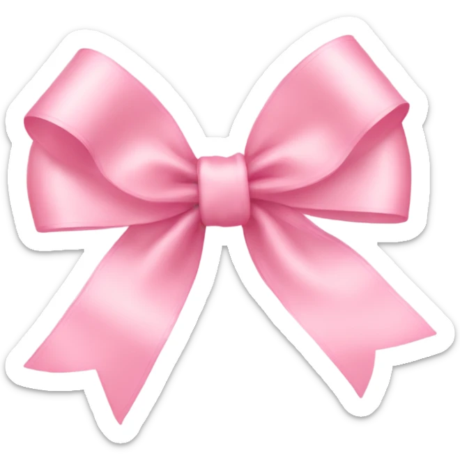 light pink ribbon bow sticker