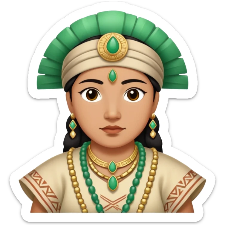 Toltec person with traditional clothing and jade jewelry sticker