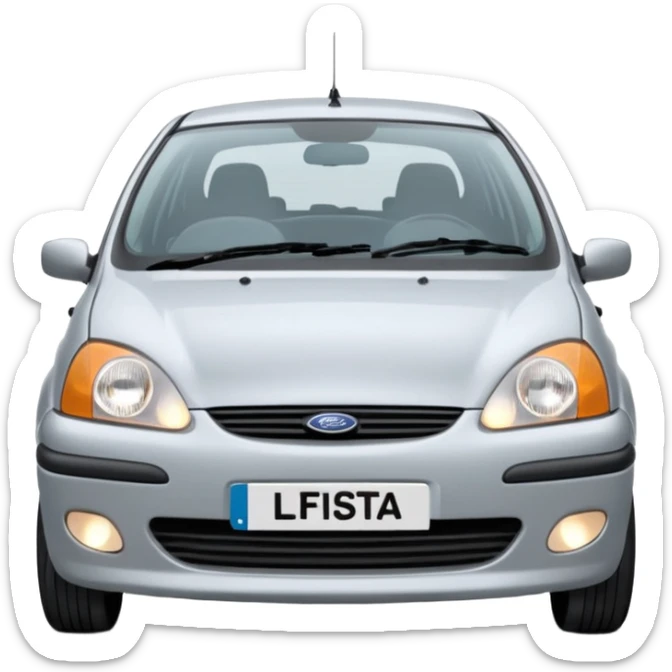 1998 Ford Fiesta LX Zetec 1.2 Front.jpg oval shaped headloghts with an oval grill  sticker
