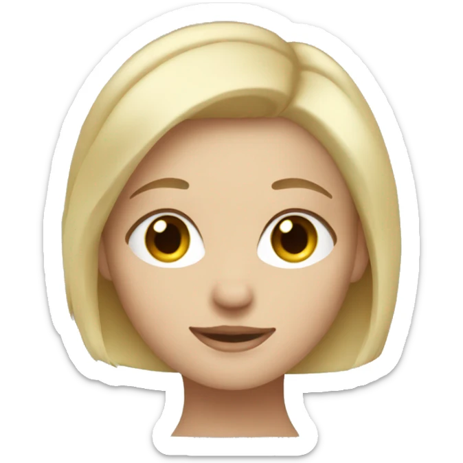 Blonde girl with short hair and blue eyes sticker