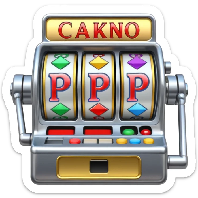 Slot machine, classic, 5 reels, nothing written on it, the symbols shown are not 7s, but in order letters P, R, O, P, O sticker