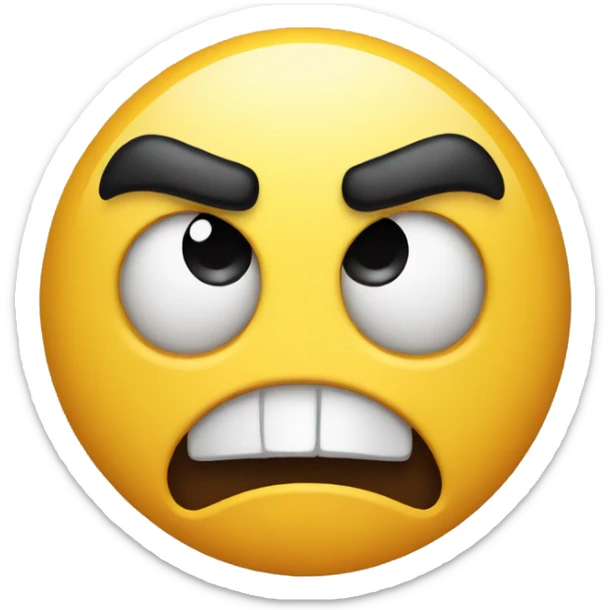 Angry face sticker
