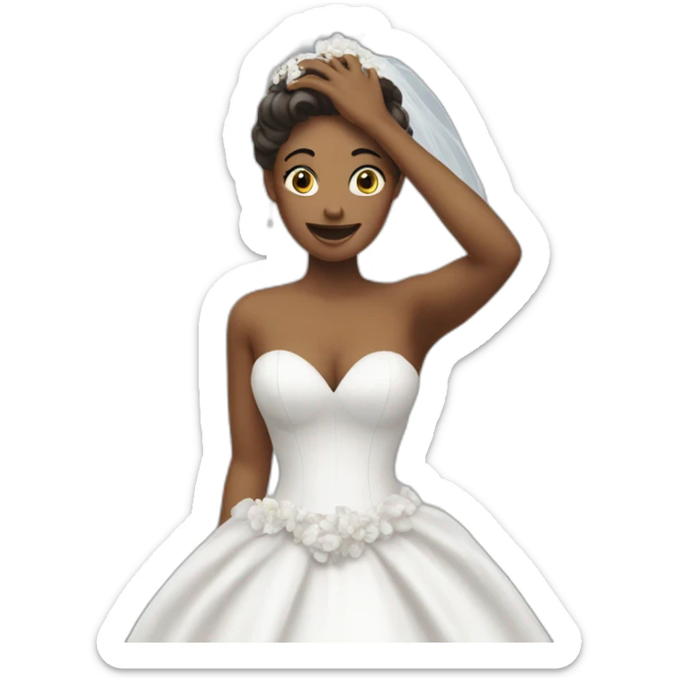 bride throwing up sticker