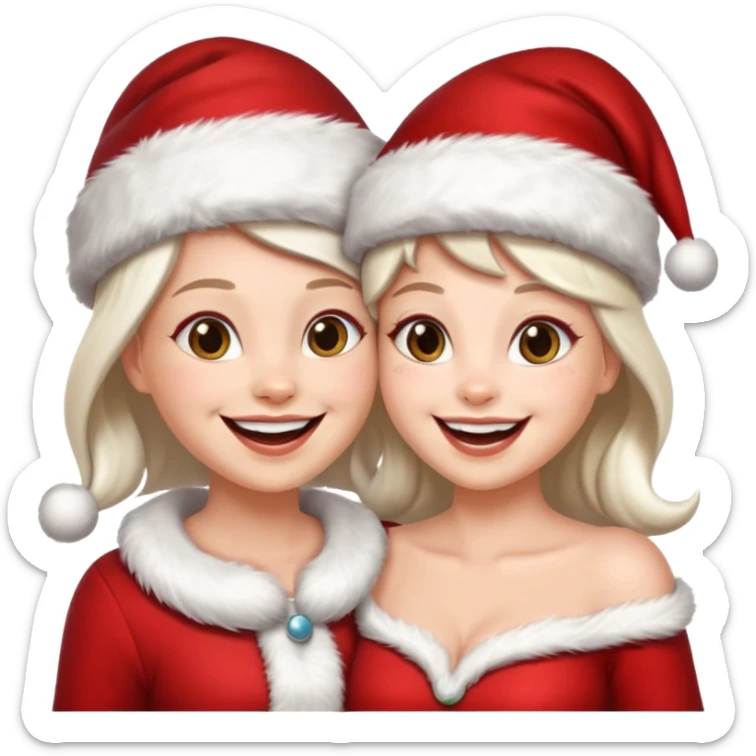 Make an emoji of a couple but as Santa Claws and female Santa Claws sticker