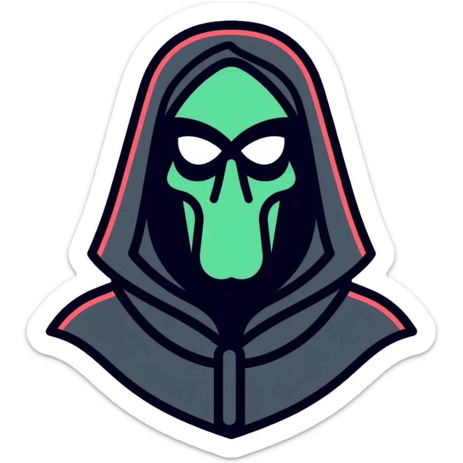 Squid Game front man with black mask and coat sticker