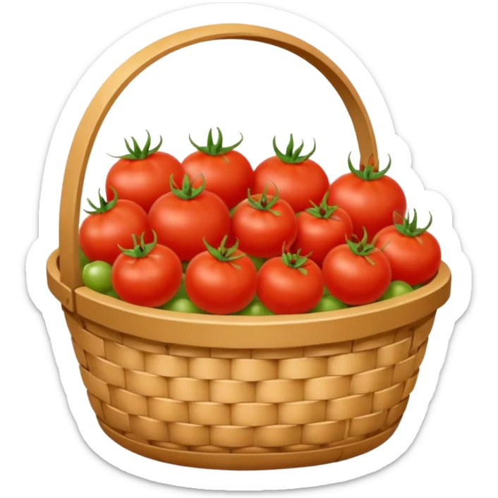 tomato and other fruits in basket and less fruits  sticker