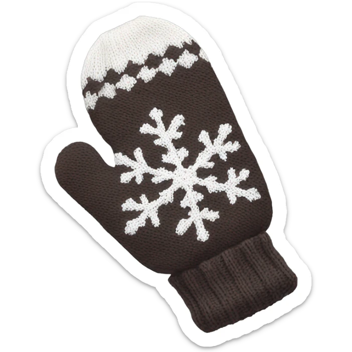 A knitted mitten with a snowflake pattern. sticker