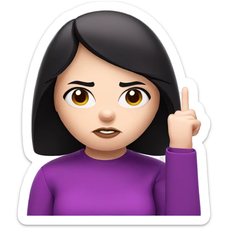 girl showing middle finger sticker