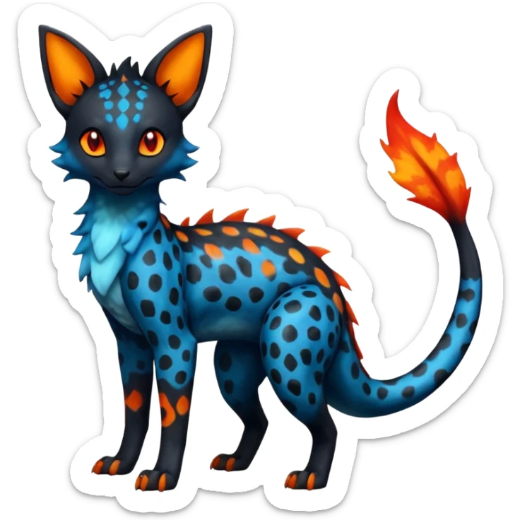 magma-gradients-colored Salandit-Umbreon-Flareon-Serval-Hybrid (Full body) sticker