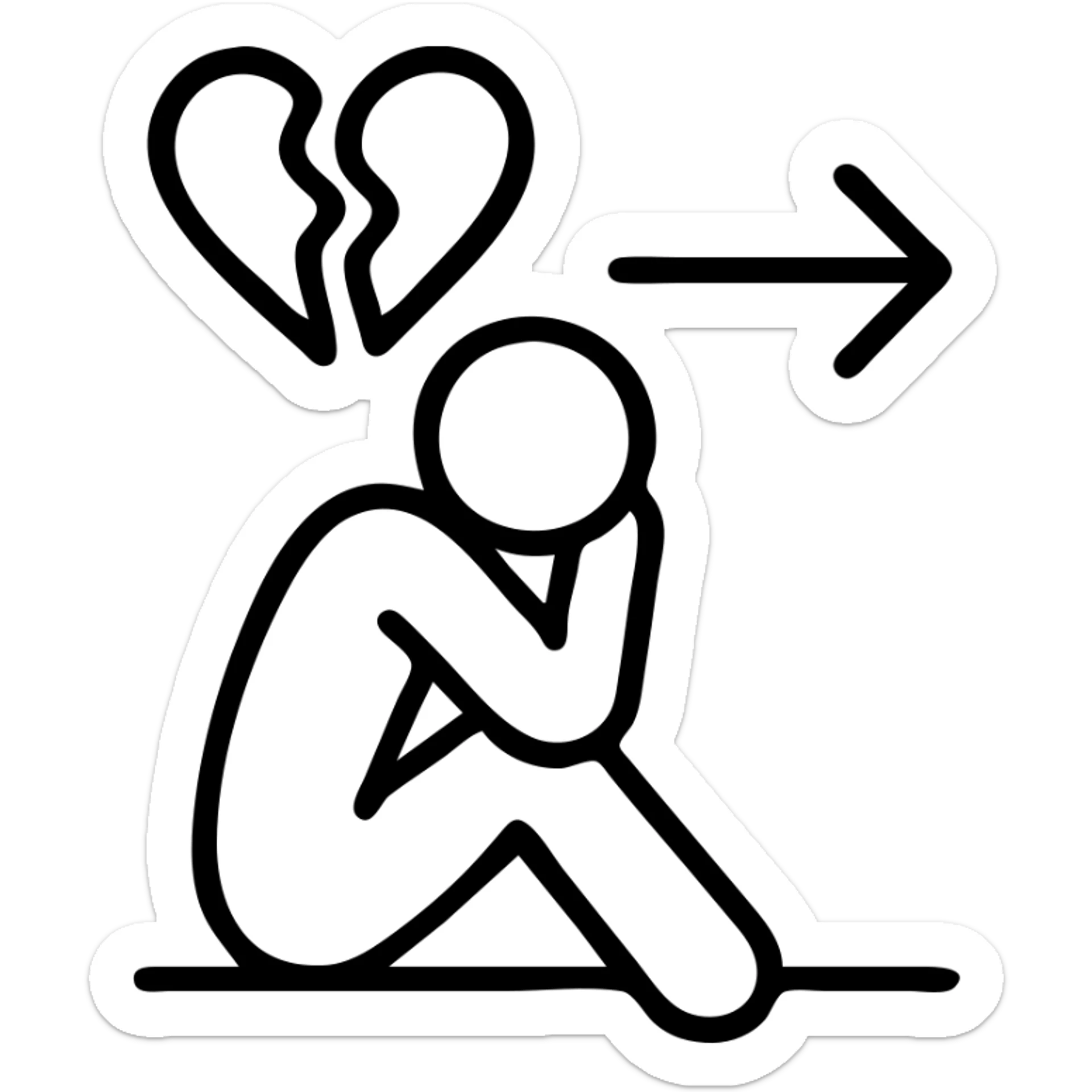 minimalist, symbolic, monochrome icon representing the concept 'Forsaken', no text sticker