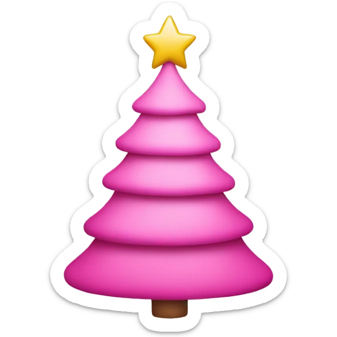 pink christmas tree sticker
