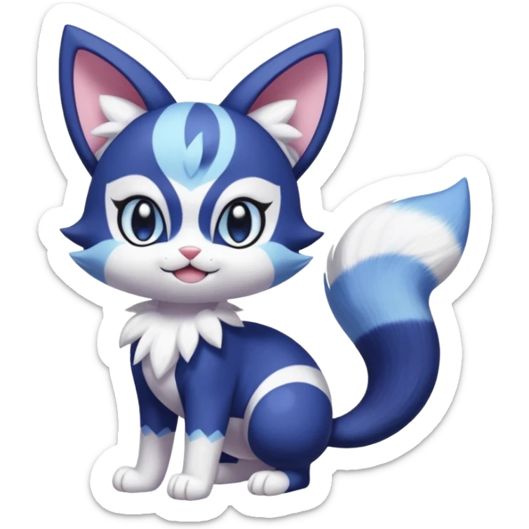  Fey Toony Meowstic-Skitty-Delcatty-Sprigatito-Purrloin-fusion-hybrid sticker