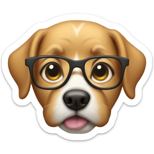 Dog with glasses sticker