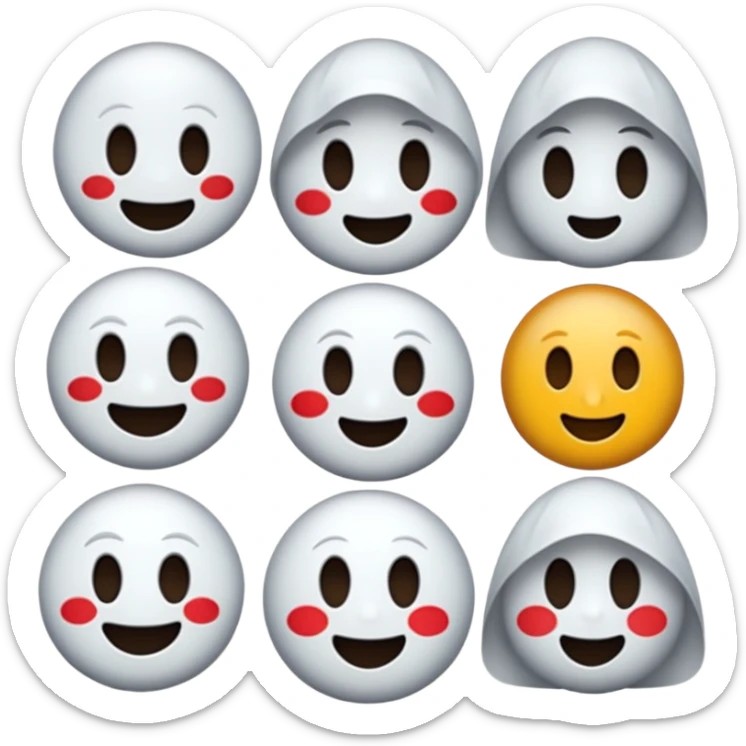 Emojis qui rigole fusionné avec l’emojis fantôme 👻 sticker