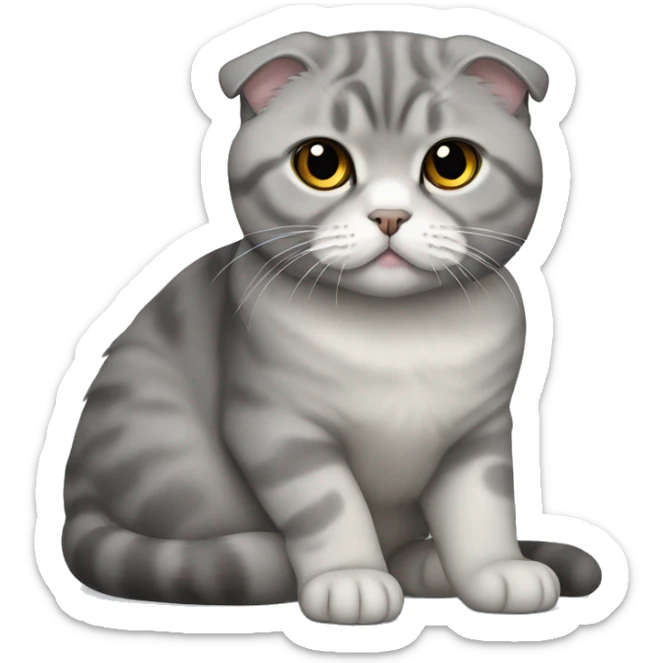 Gray Scottish fold laying  sticker